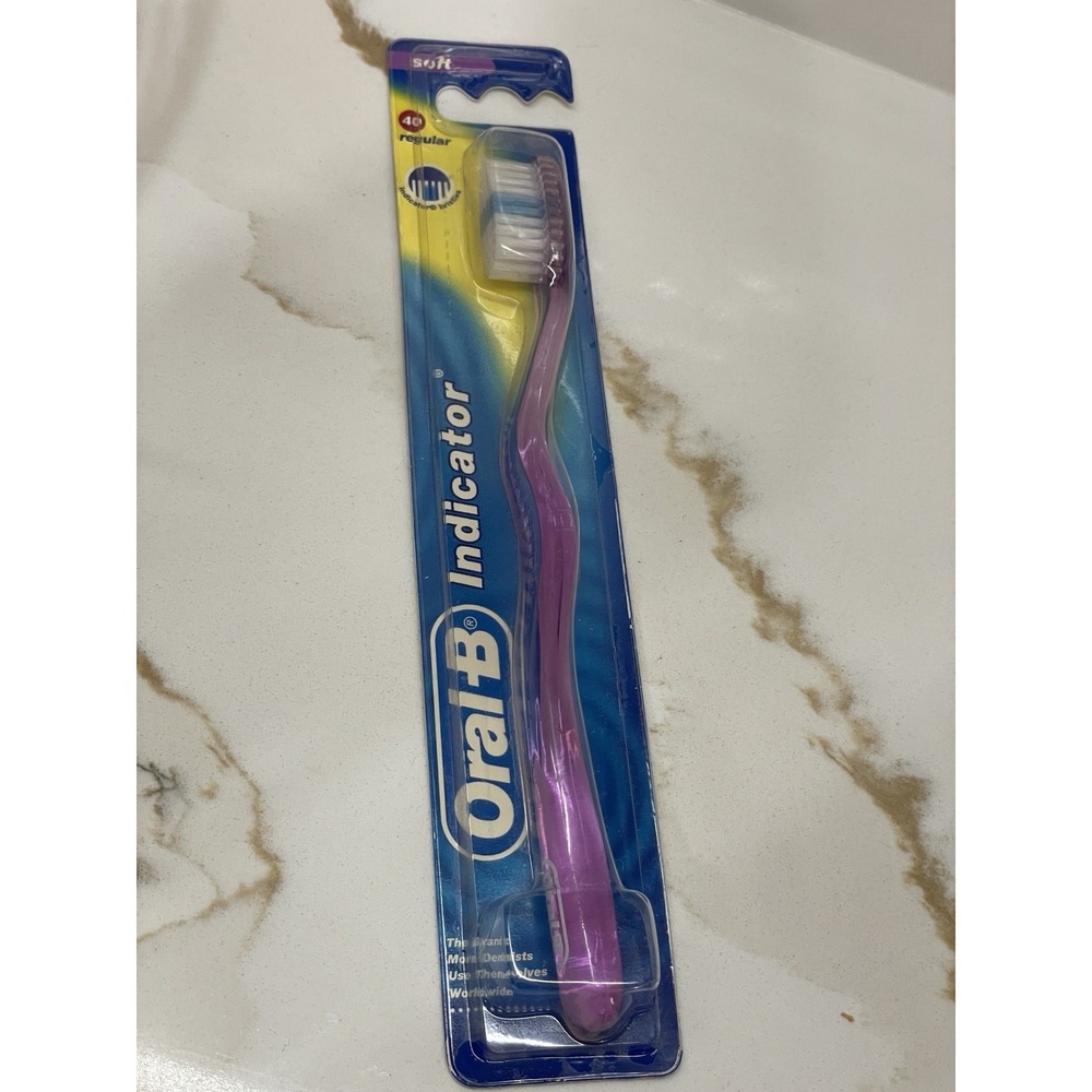 Oral-B Blue‎ Indicator Toothbrush Old Stock 2004 Soft 40 Regular Purple New